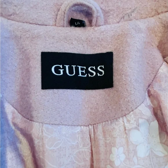 Guess Double Breasted Wool Blend Belted Pea Coat - Picture 11 of 15